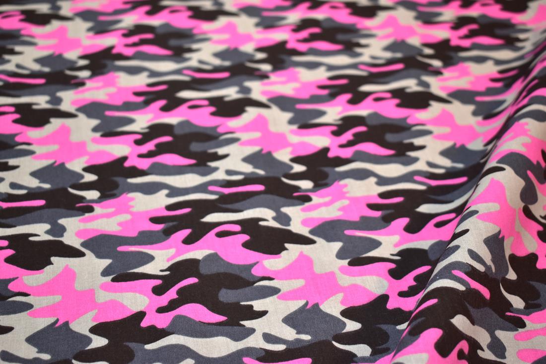 Camo Polycotton Printed Fabric