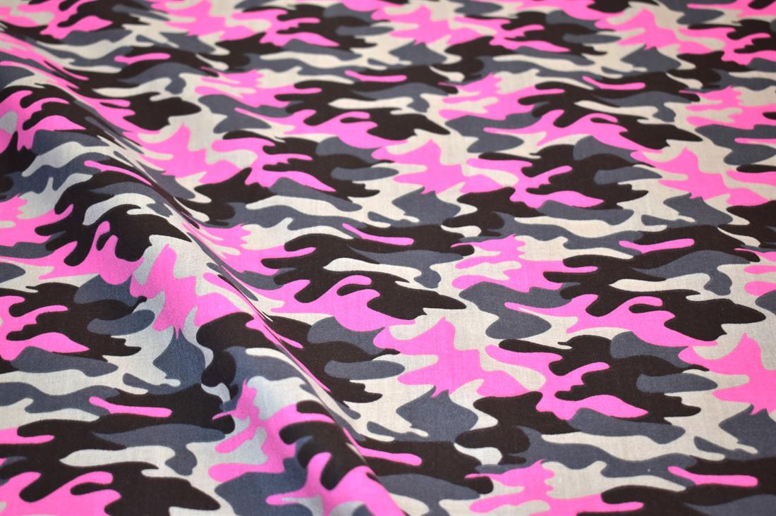 Camo Polycotton Printed Fabric