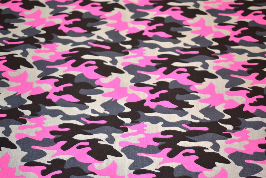 Camo Polycotton Printed Fabric