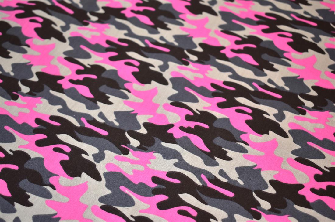 Camo Polycotton Printed Fabric