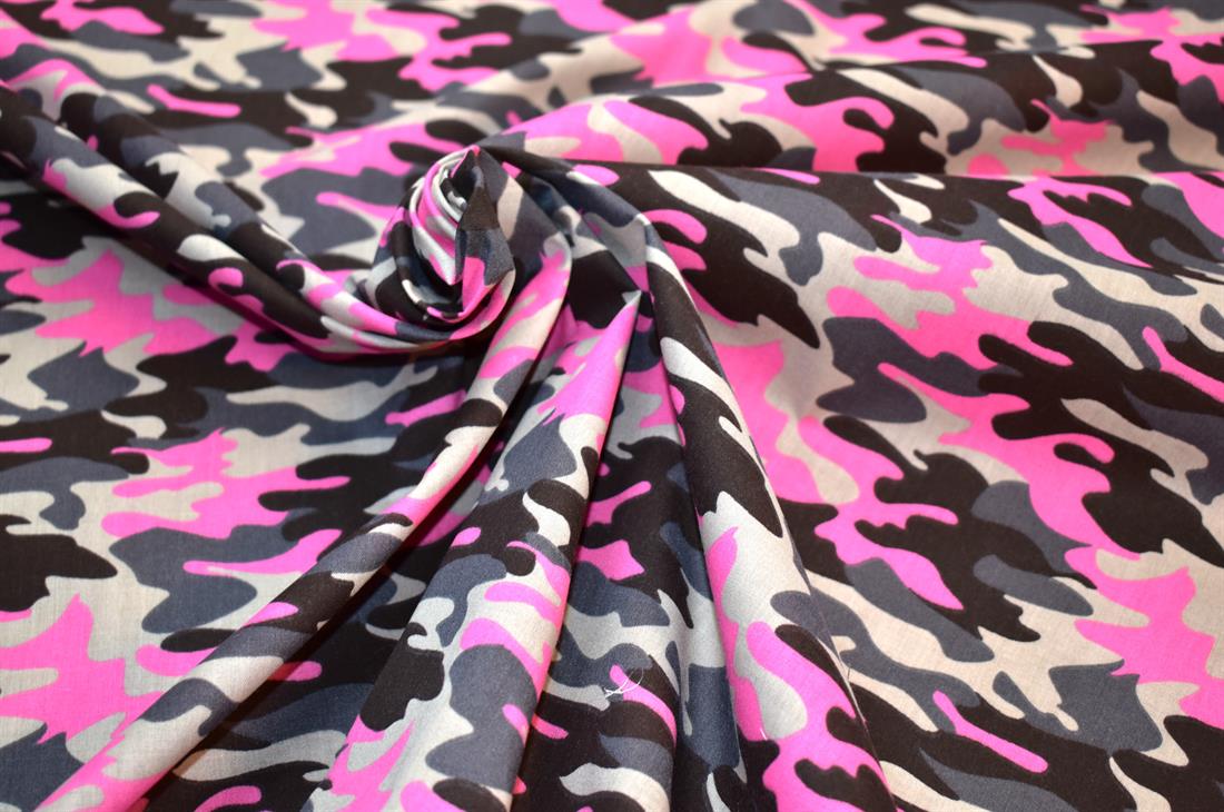 Camo Polycotton Printed Fabric