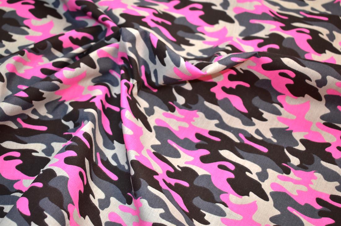 Camo Polycotton Printed Fabric