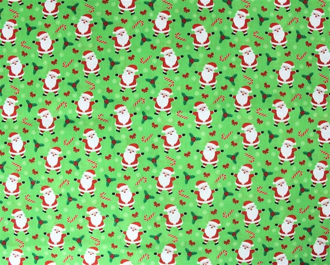 Green MP Digital Festive Polycotton Santa and Candy Canes Mixing…
