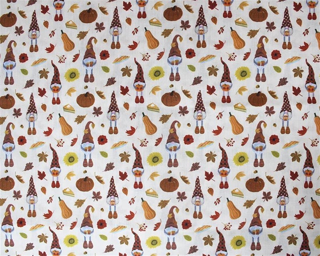 Beige MP Digital Festive Polycotton Gnomes Mixing Polyester and…