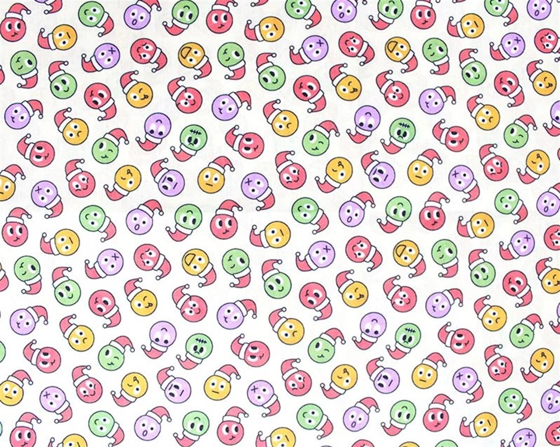 Off White MP Digital Festive Polycotton Christmas Ball Emoji Mixing…