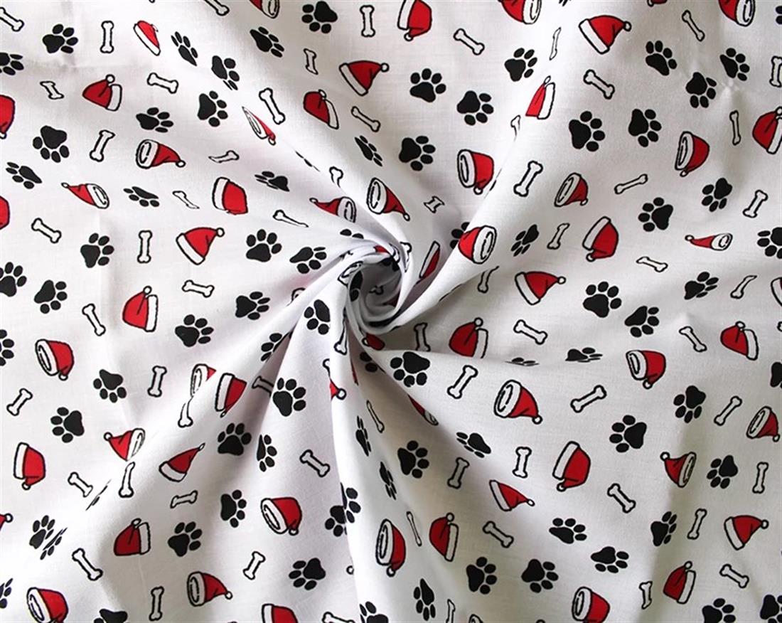 MP Polycotton Festive Paws Mixing Polyester and Cotton Together Gives…