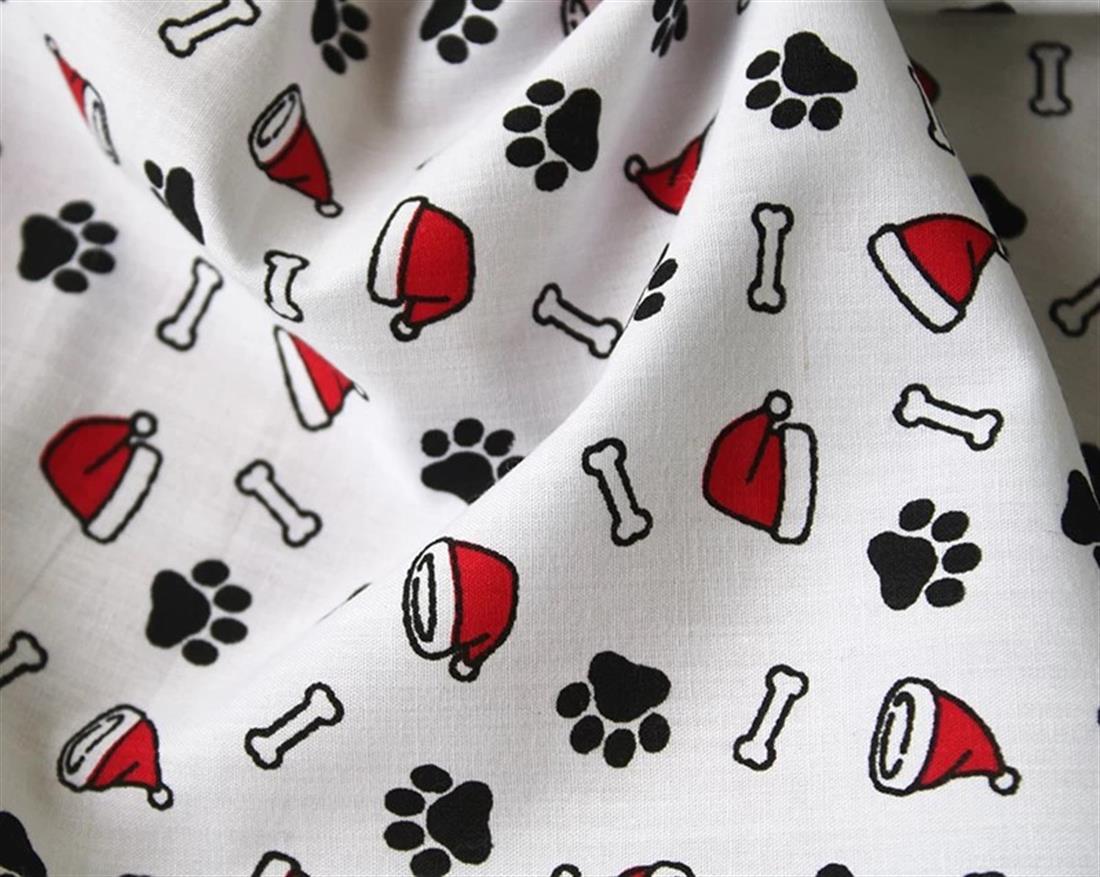 MP Polycotton Festive Paws Mixing Polyester and Cotton Together Gives…
