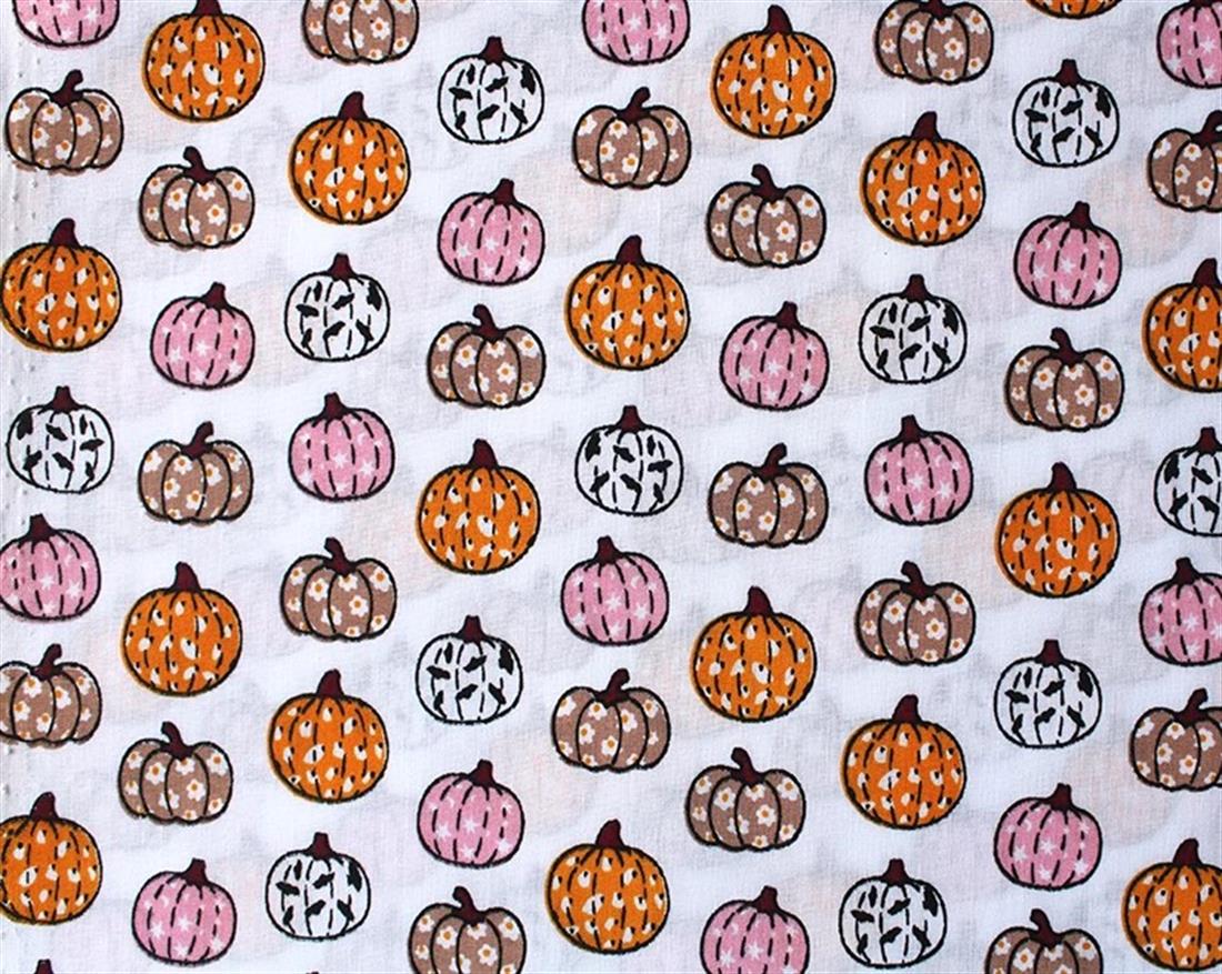 MP Polycotton Festive Pumpkins Mixing Polyester and Cotton Together…