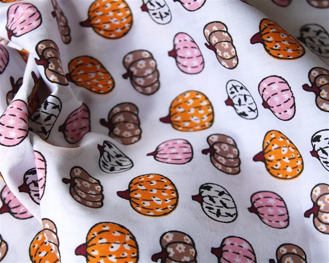 MP Polycotton Festive Pumpkins Mixing Polyester and Cotton Together…