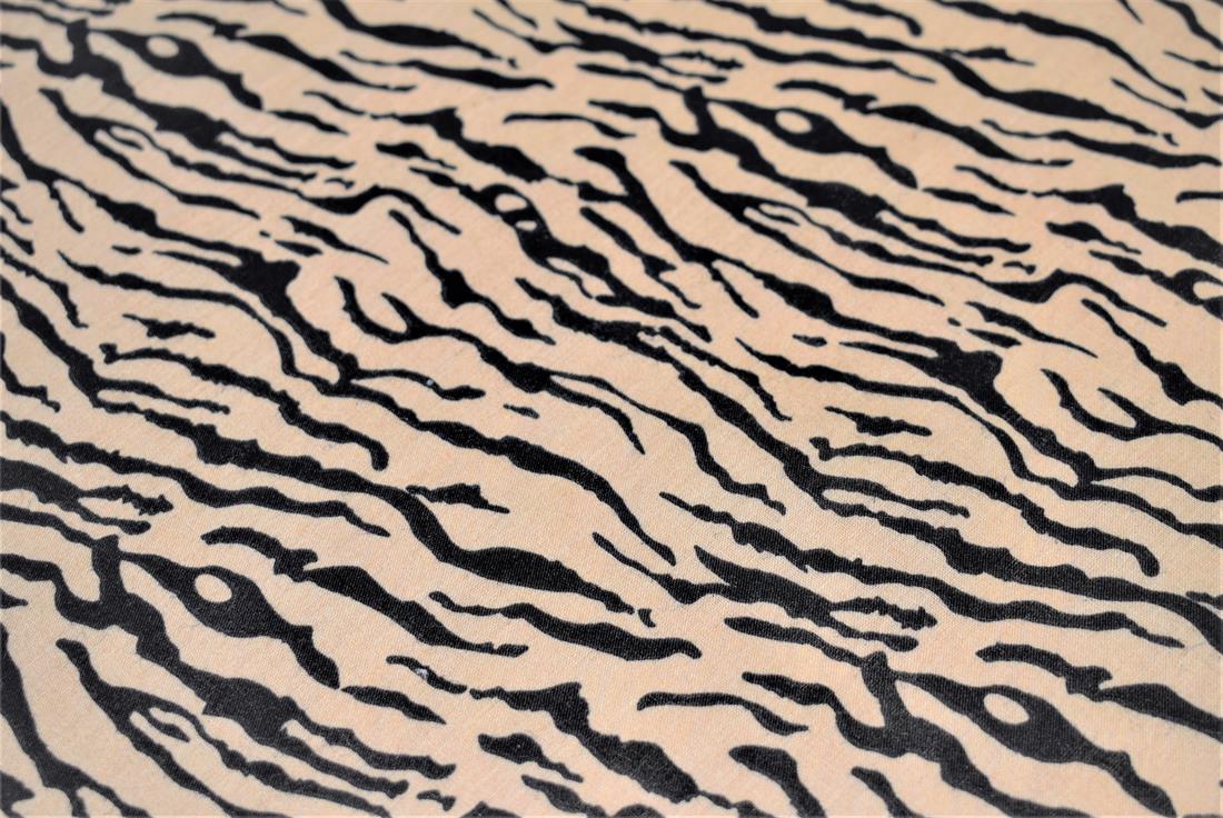 Camel Tiger Printed Polycotton Fabric