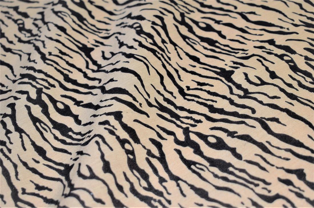 Camel Tiger Printed Polycotton Fabric