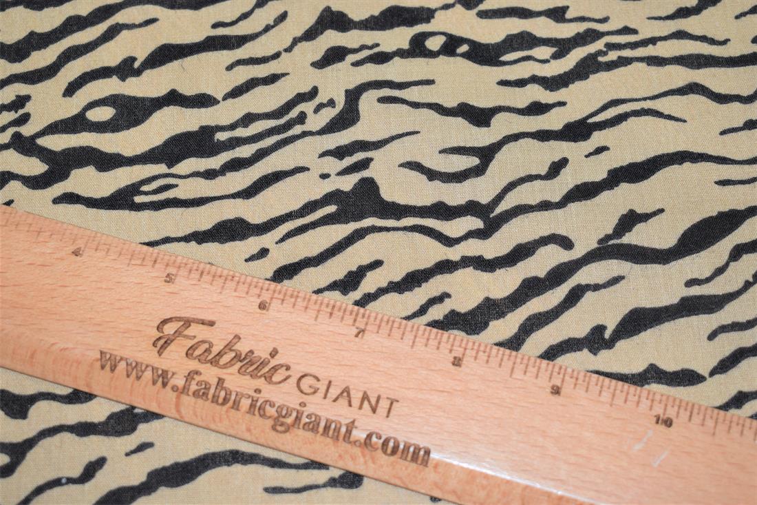 Camel Tiger Printed Polycotton Fabric