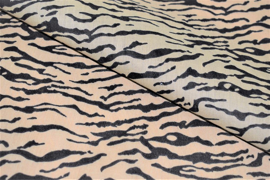 Camel Tiger Printed Polycotton Fabric