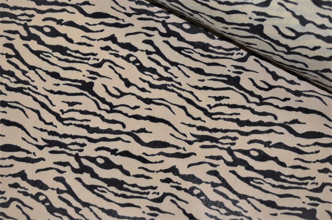 Camel Tiger Printed Polycotton Fabric
