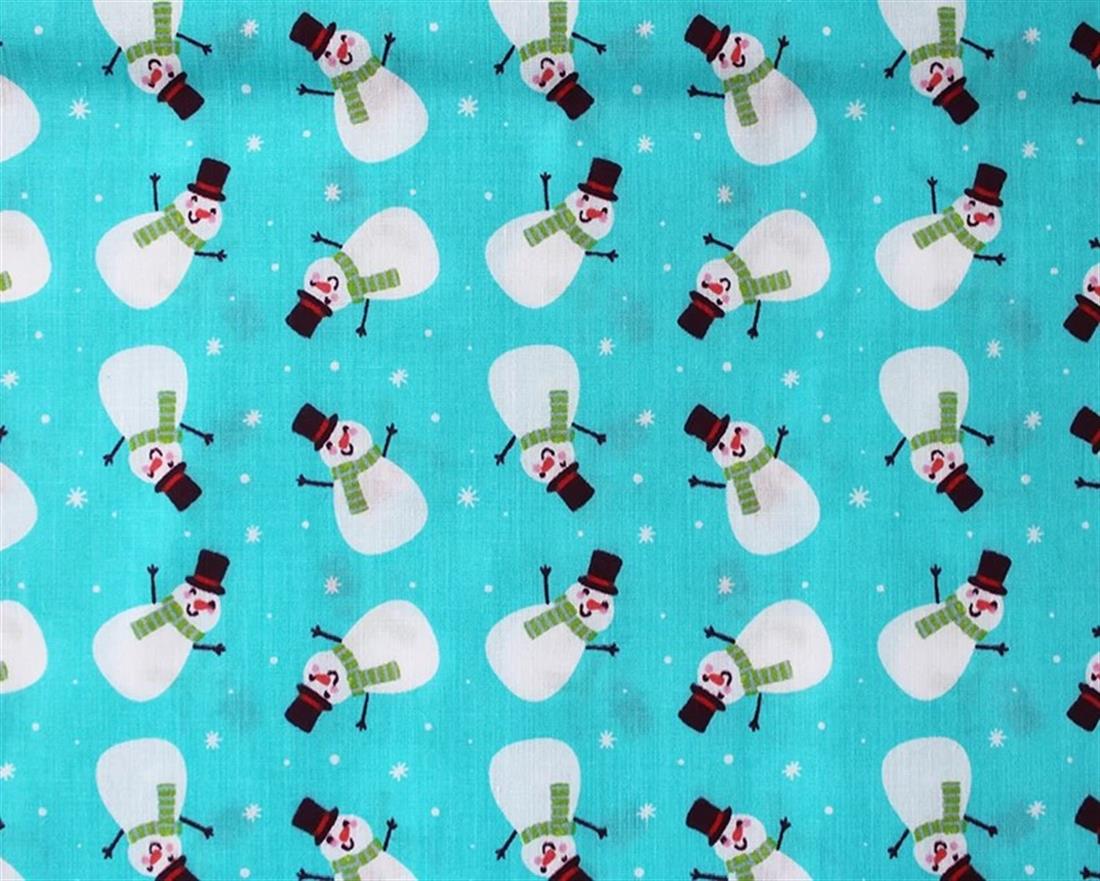 MP Polycotton Festive Snowmen Mixing Polyester and Cotton Together…