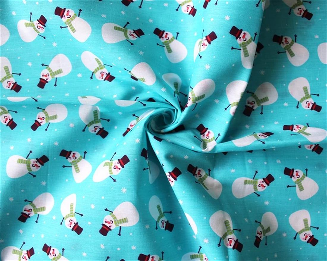MP Polycotton Festive Snowmen Mixing Polyester and Cotton Together…