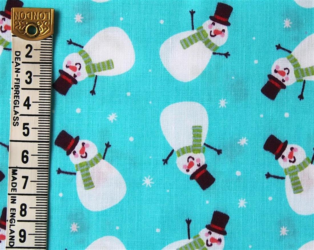 MP Polycotton Festive Snowmen Mixing Polyester and Cotton Together…