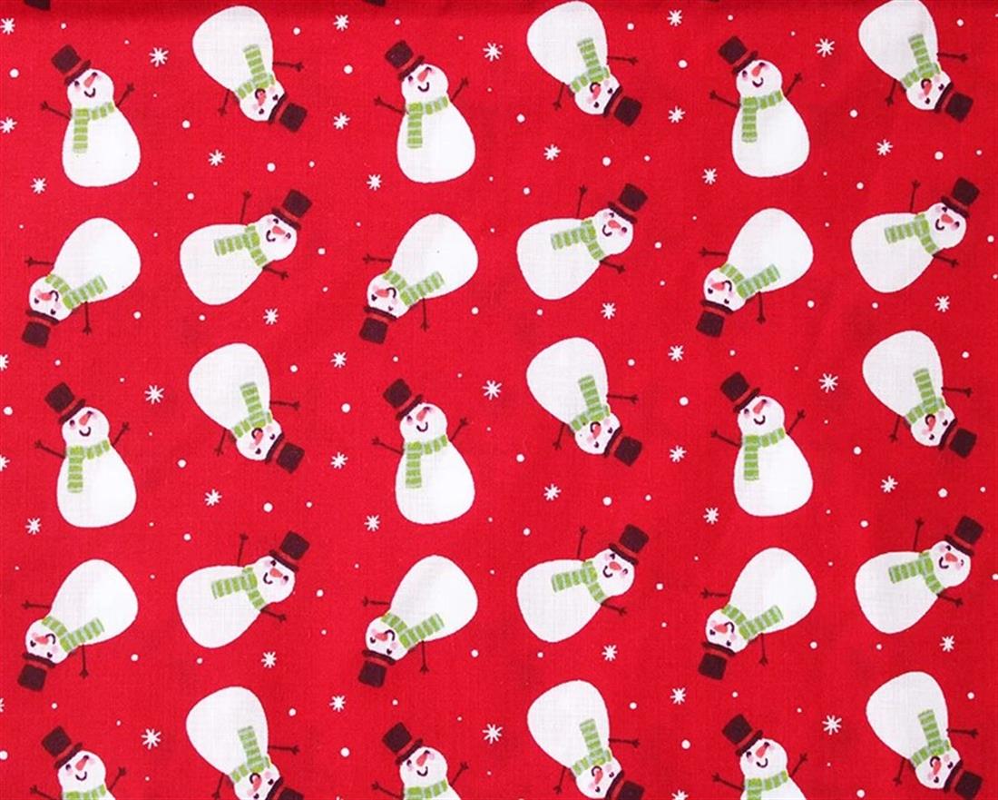 MP Polycotton Festive Snowmen Mixing Polyester and Cotton Together…
