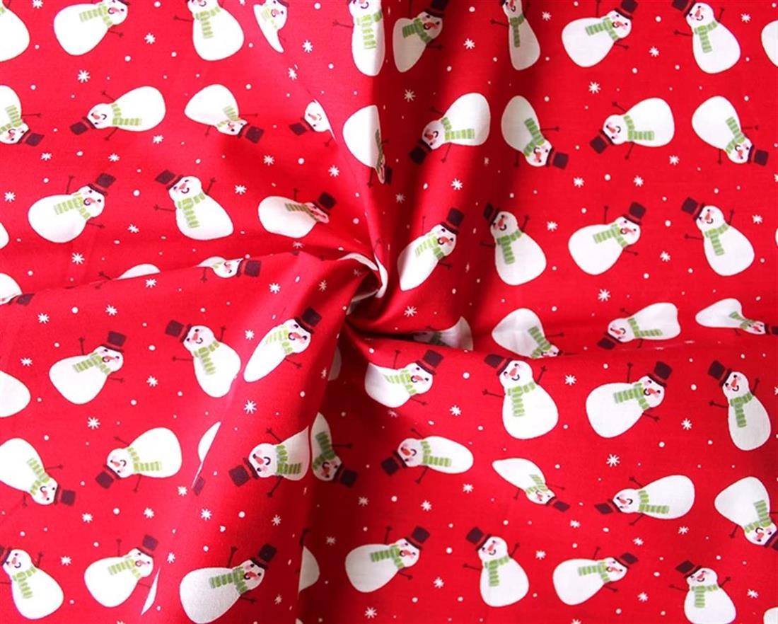 MP Polycotton Festive Snowmen Mixing Polyester and Cotton Together…