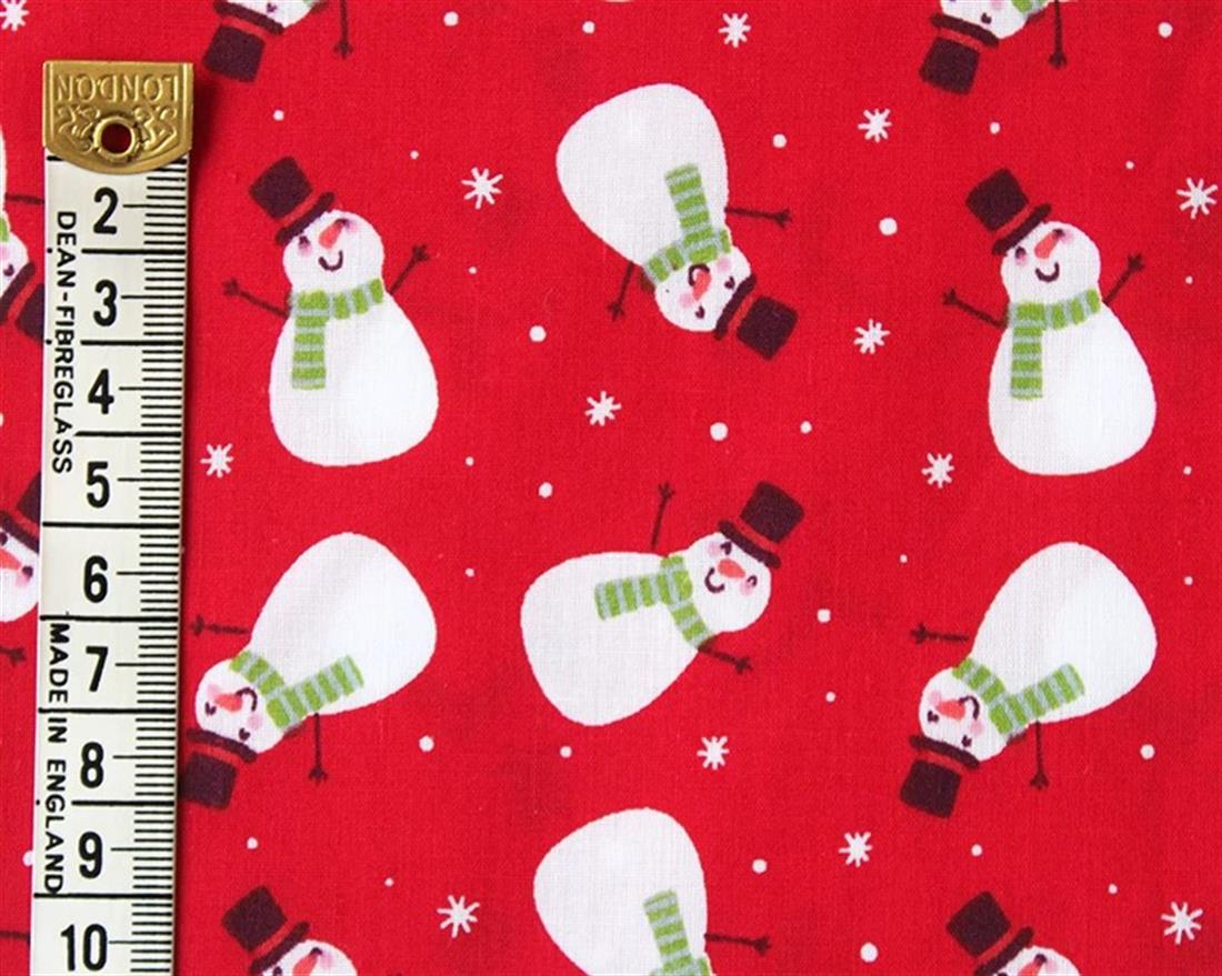 MP Polycotton Festive Snowmen Mixing Polyester and Cotton Together…