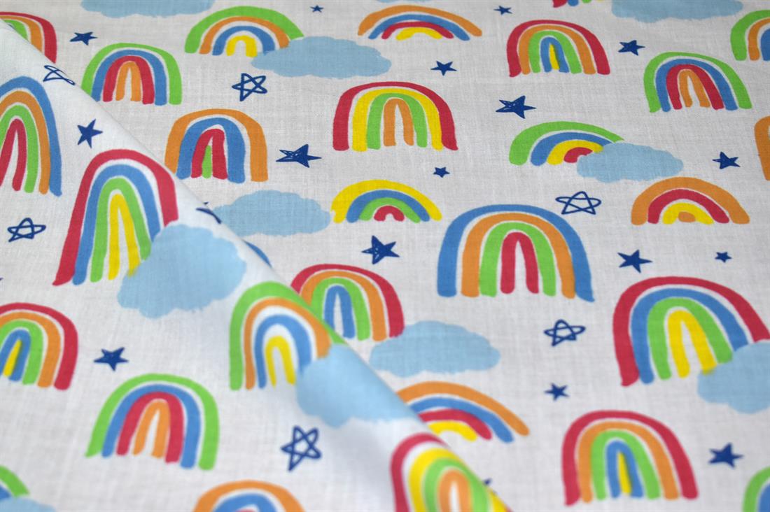 White Printed Polycotton FabricOur Are Made From a Blend of Polyester…