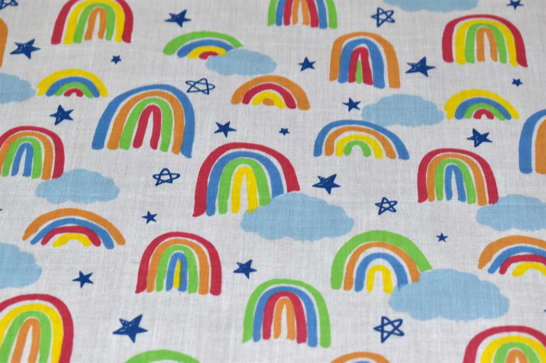 White Printed Polycotton FabricOur Are Made From a Blend of Polyester…