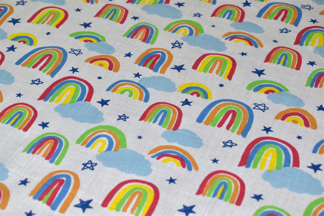 White Printed Polycotton FabricOur Are Made From a Blend of Polyester…