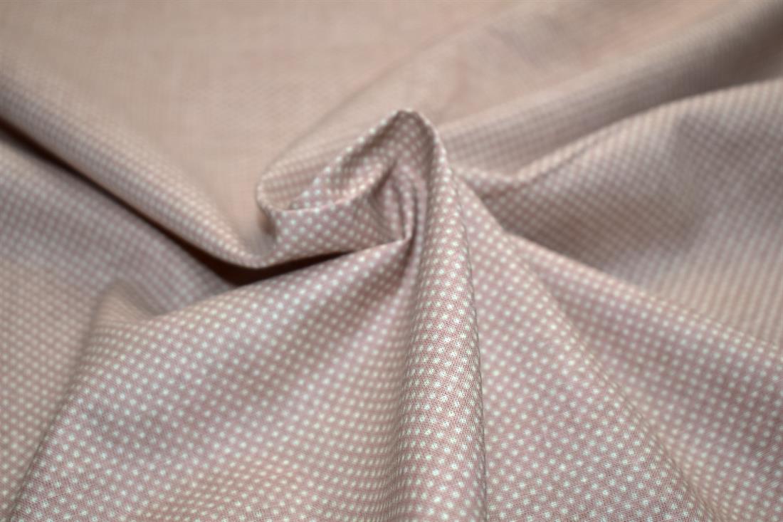 Light Peach Printed Floral Polycotton Fabric
