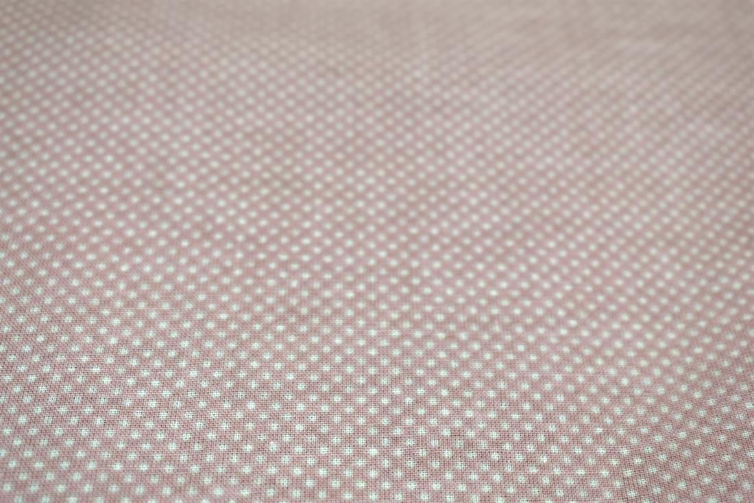 Light Peach Printed Floral Polycotton Fabric