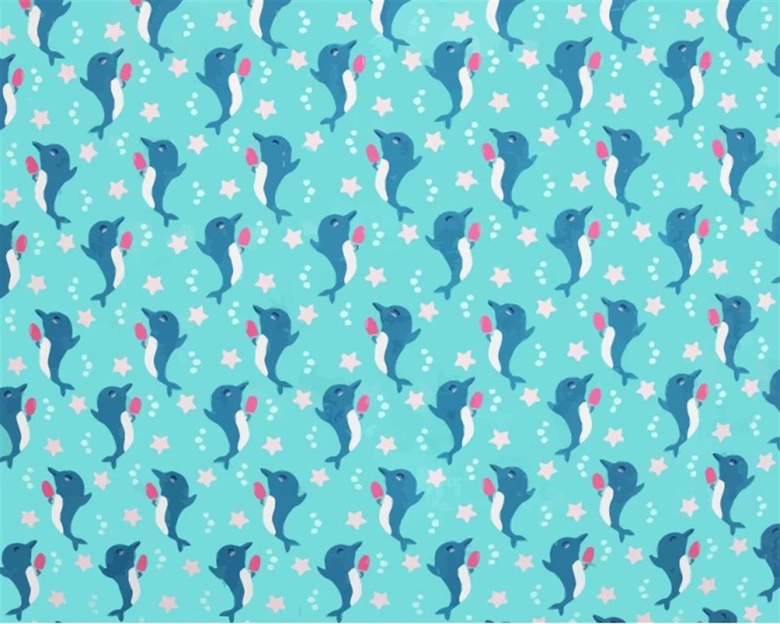 Blue MP Digital Polycotton Dolphins A Vibrant Fabric