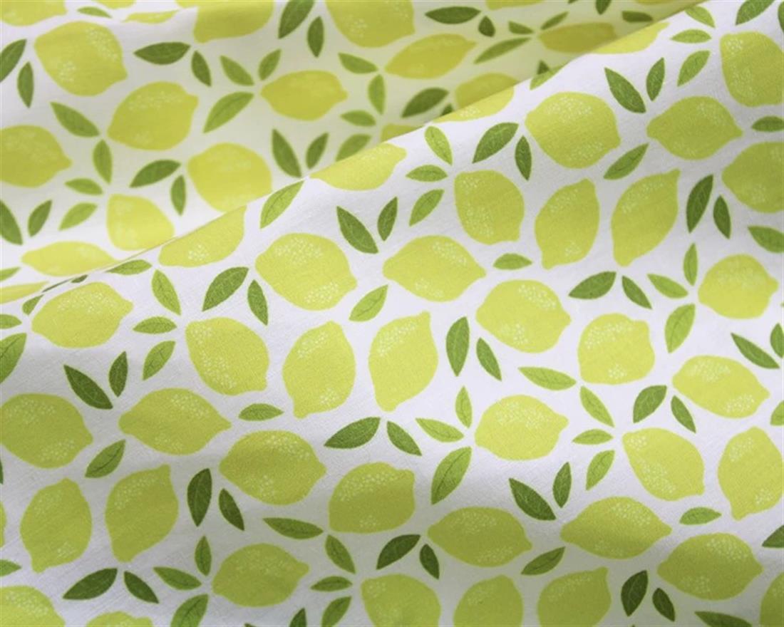 White MP Digital Polycotton Lemons A Bright Fabric