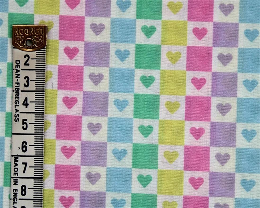 White MP Digital Polycotton Love Checks A Playful Fabric