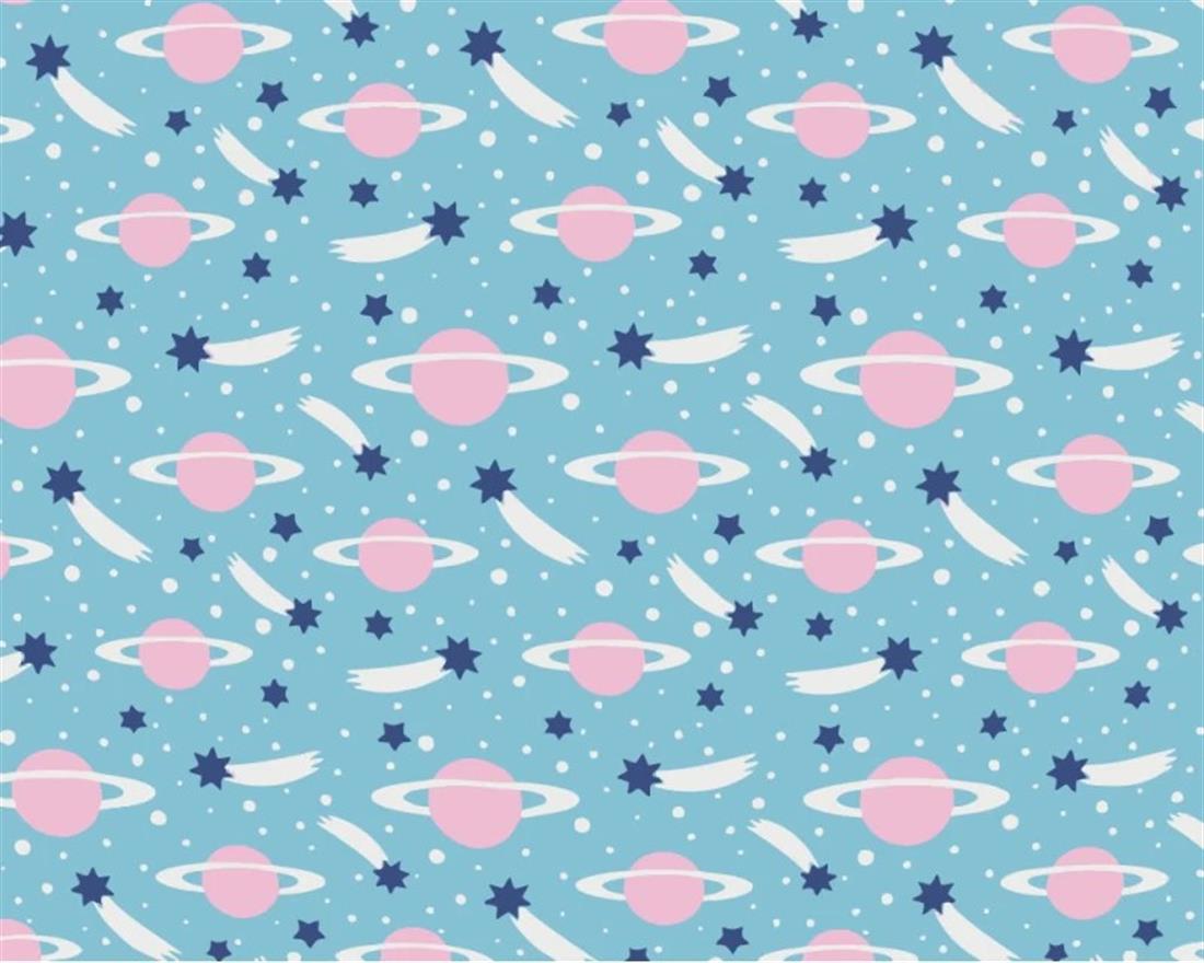 Blue MP Digital Polycotton Planets A Cosmic Fabric