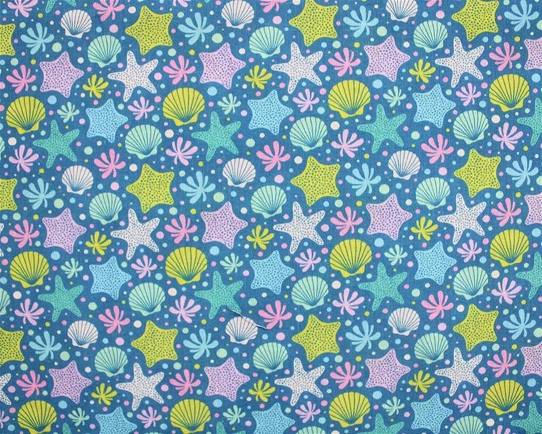 Blue MP Digital Polycotton Starfish A Durable Fabric