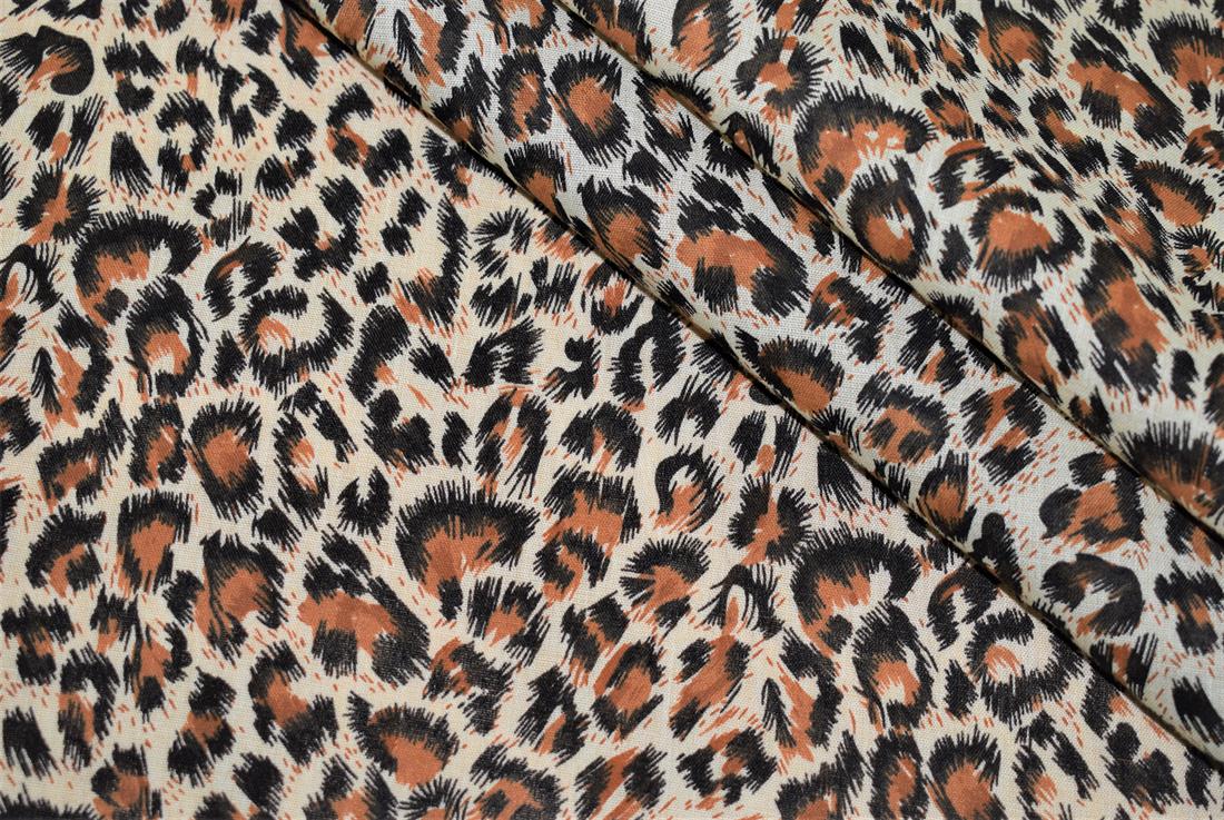Jungle Leopard Printed Polycotton Fabric