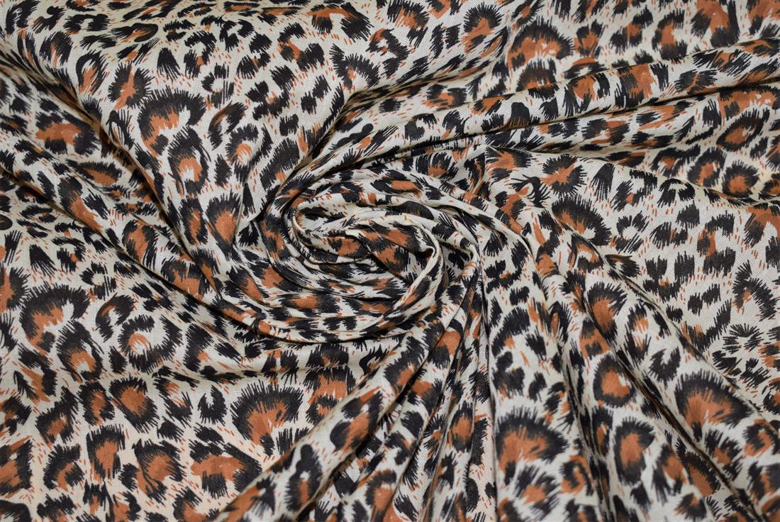 Jungle Leopard Printed Polycotton Fabric