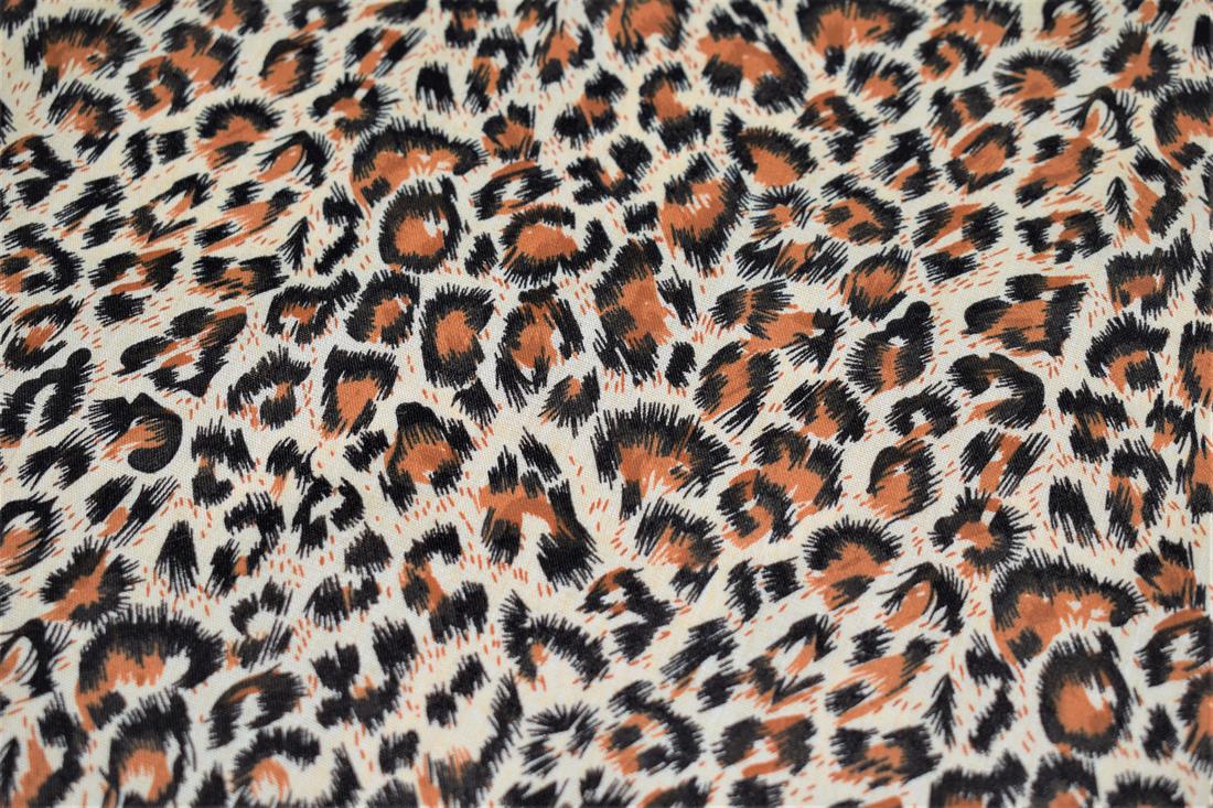 Jungle Leopard Printed Polycotton Fabric
