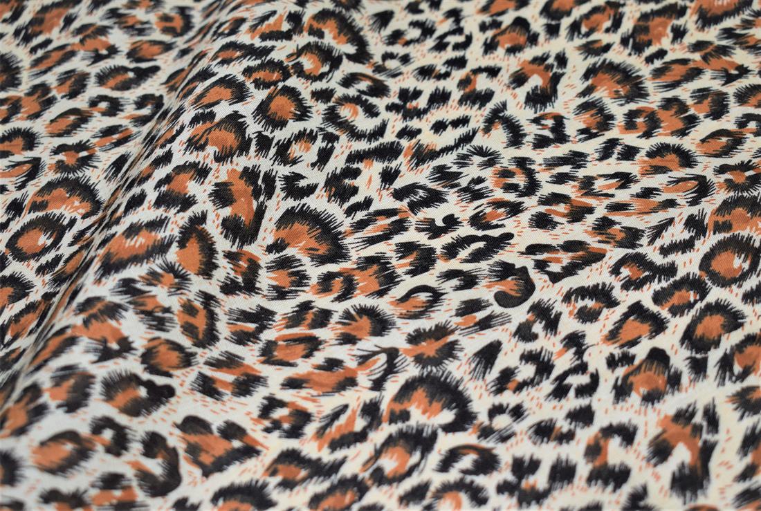 Jungle Leopard Printed Polycotton Fabric
