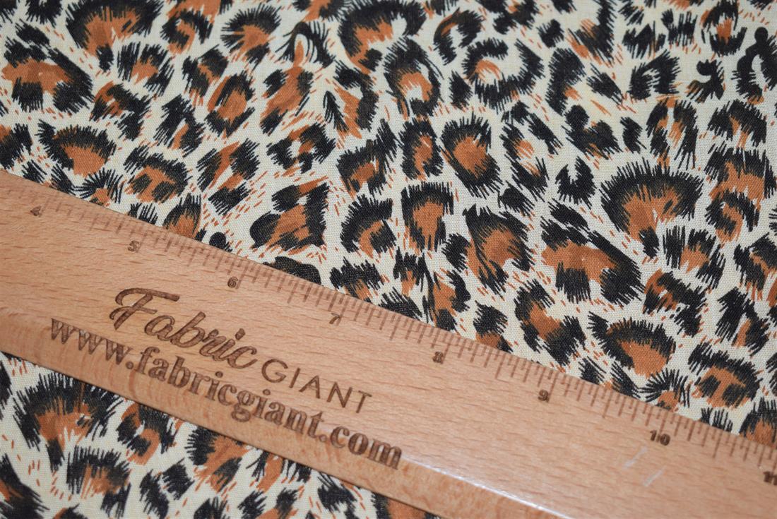 Jungle Leopard Printed Polycotton Fabric