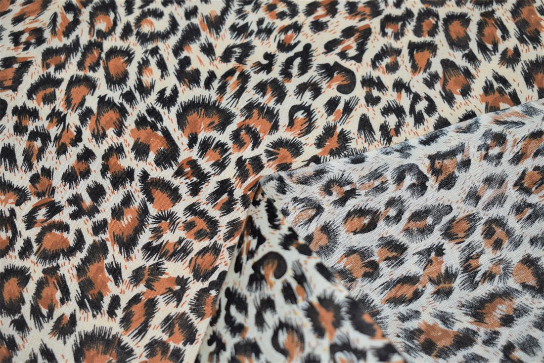 Jungle Leopard Printed Polycotton Fabric