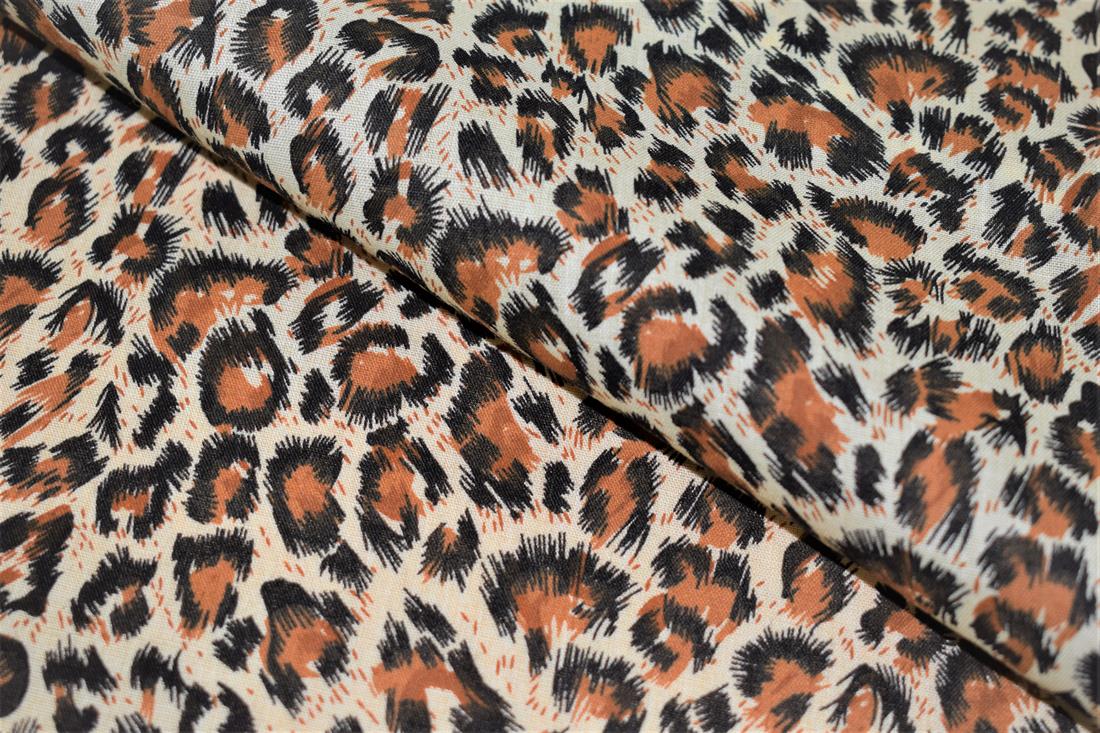 Jungle Leopard Printed Polycotton Fabric