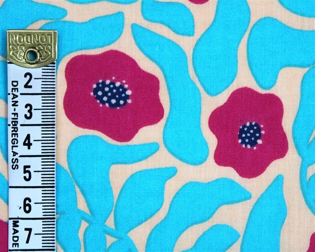 Mindy Polycotton Swirly Flowers Is a Vibrant Fabric