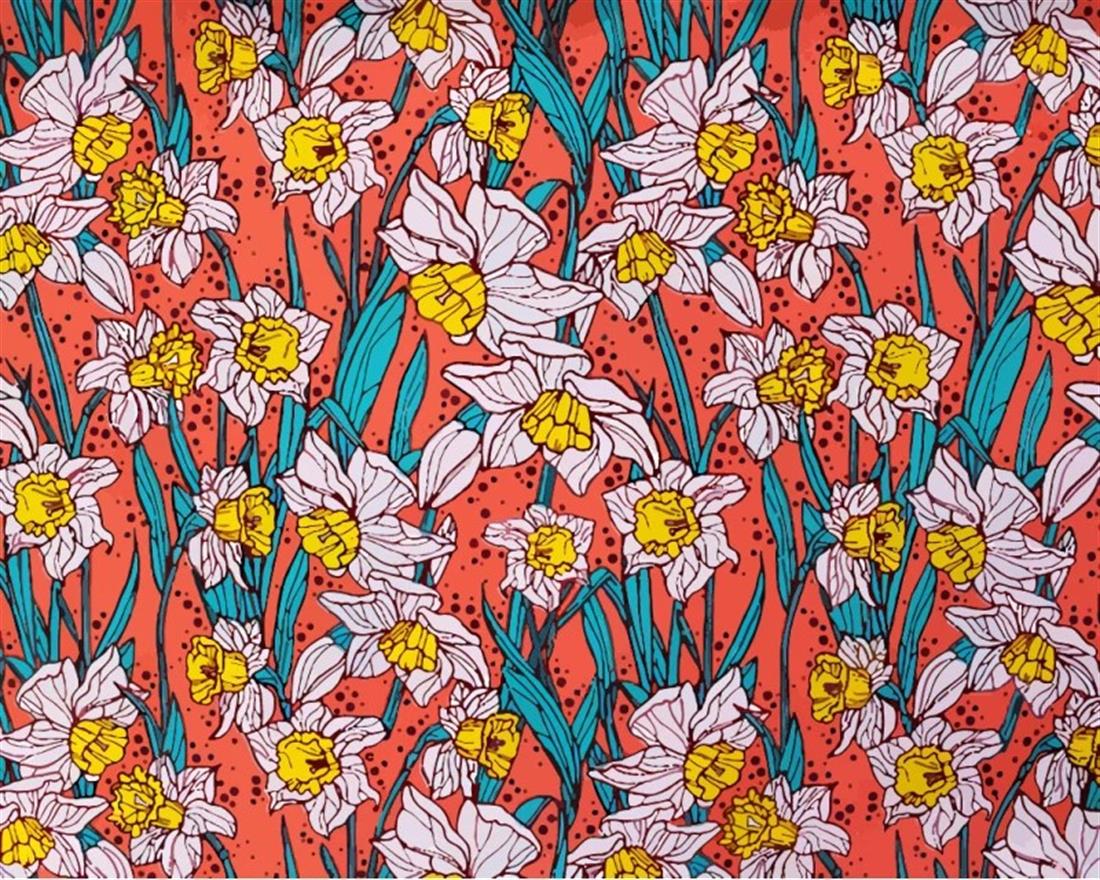 Mindy Polycotton Daffodils A Cheerful Fabric