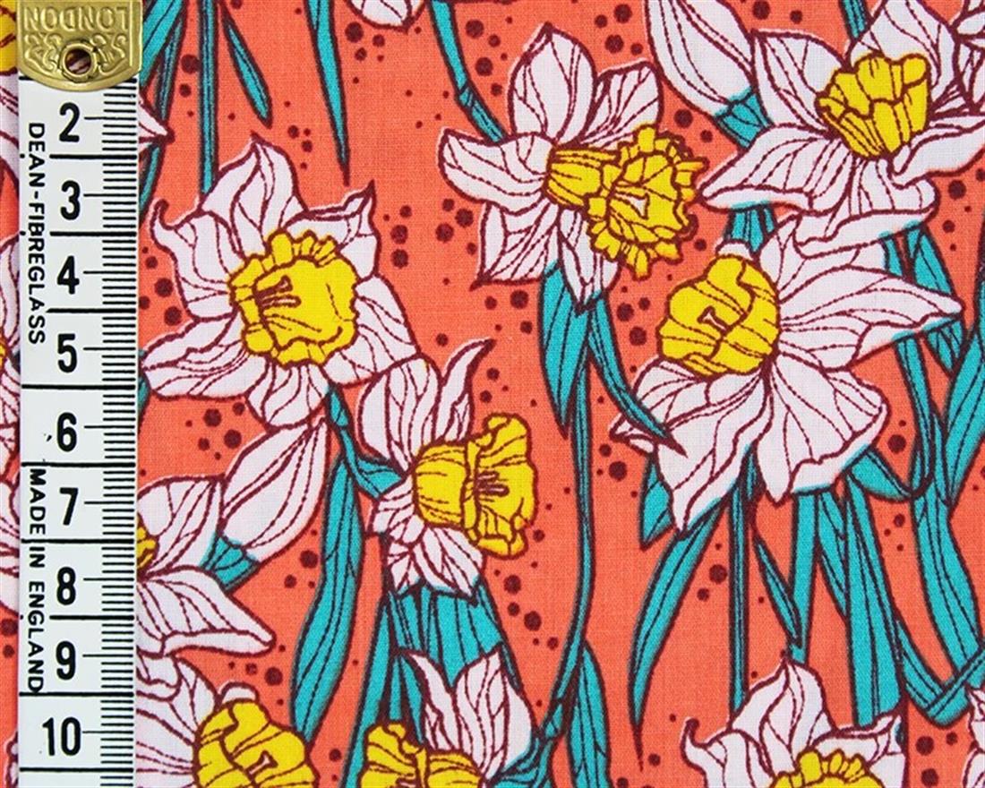 Mindy Polycotton Daffodils A Cheerful Fabric