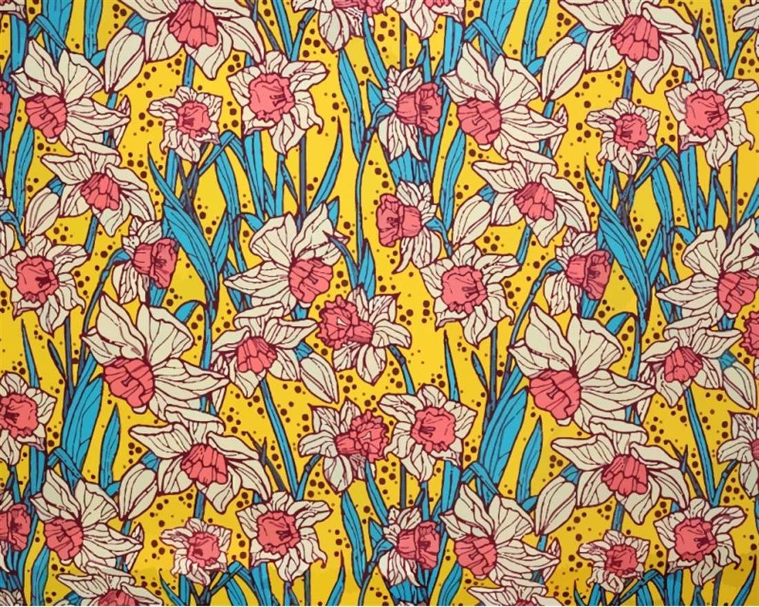 Mindy Polycotton Daffodils A Cheerful Fabric