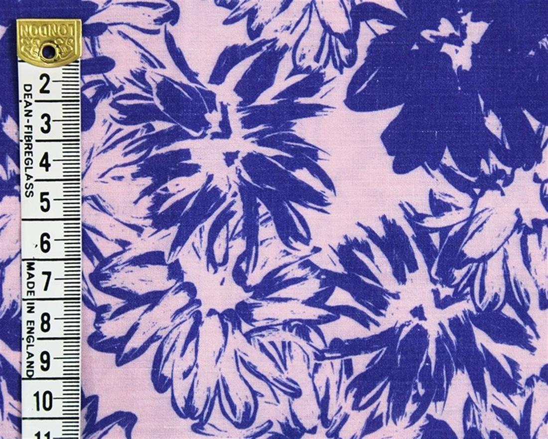 Pink Mindy Digital Polycotton Brush Flowers Is a Durable Printed…
