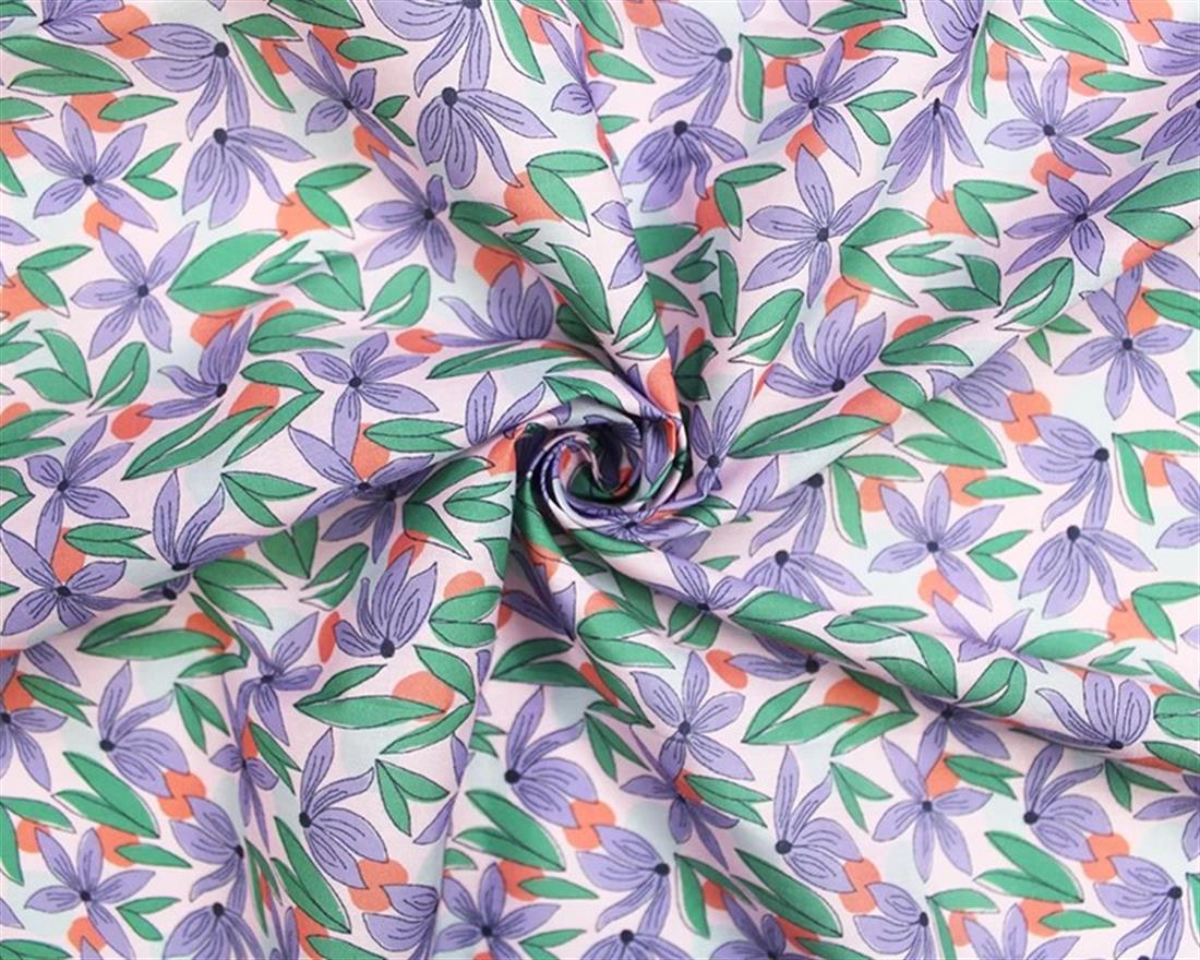Pink & White Mindy Digital Polycotton Flowers Is a Durable Printed…