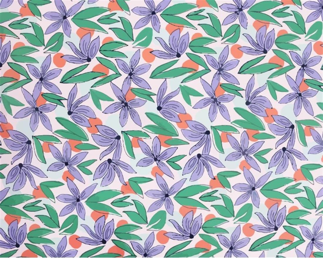 Pink & White Mindy Digital Polycotton Flowers Is a Durable Printed…