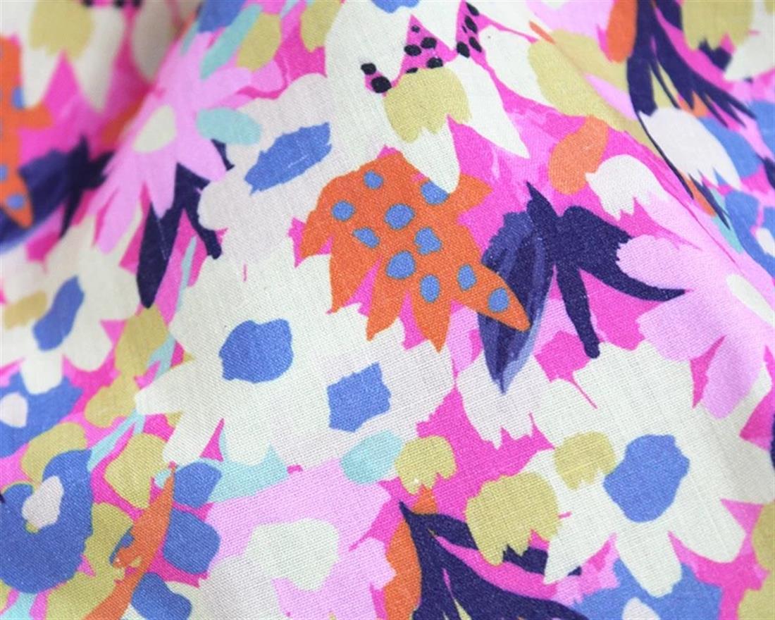 Pink Mindy Digital Polycotton Flowers Is a Durable