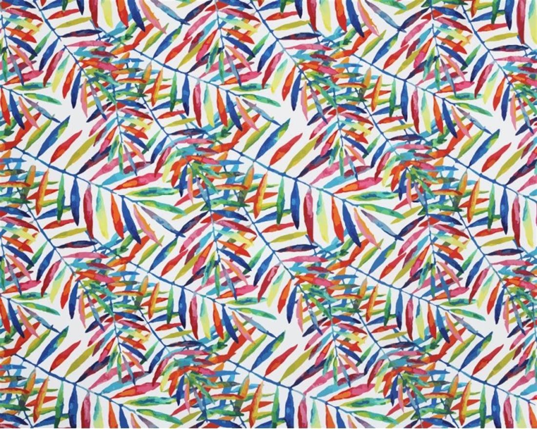 White Mindy Digital Polycotton Leaves Is a Lightweight Printed Fabric